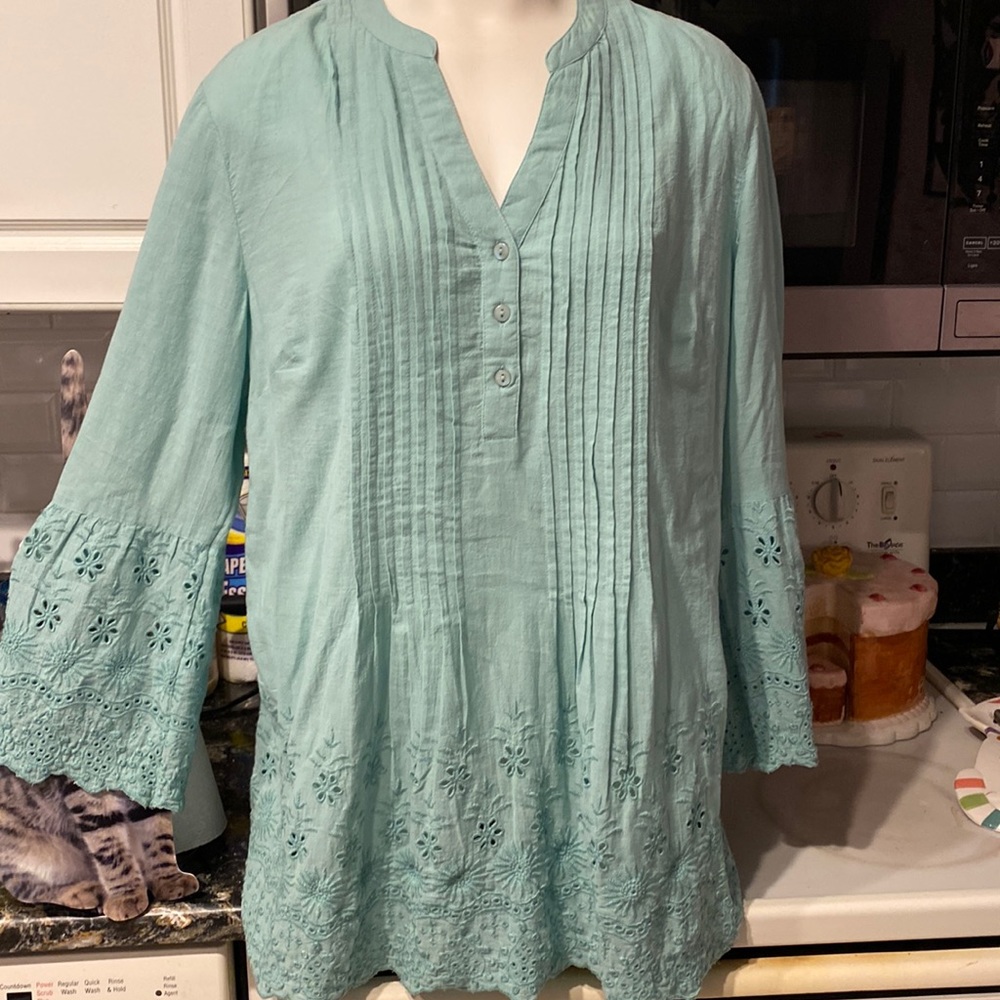 Q womens Style & Co. casual 3/4 sleeve pullover regular size blouse XL